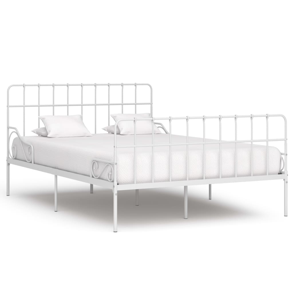 Bedframe met lattenbodem metaal wit 120x200 cm is nu te koop bij PeponiXL, paradijselijk wonen!