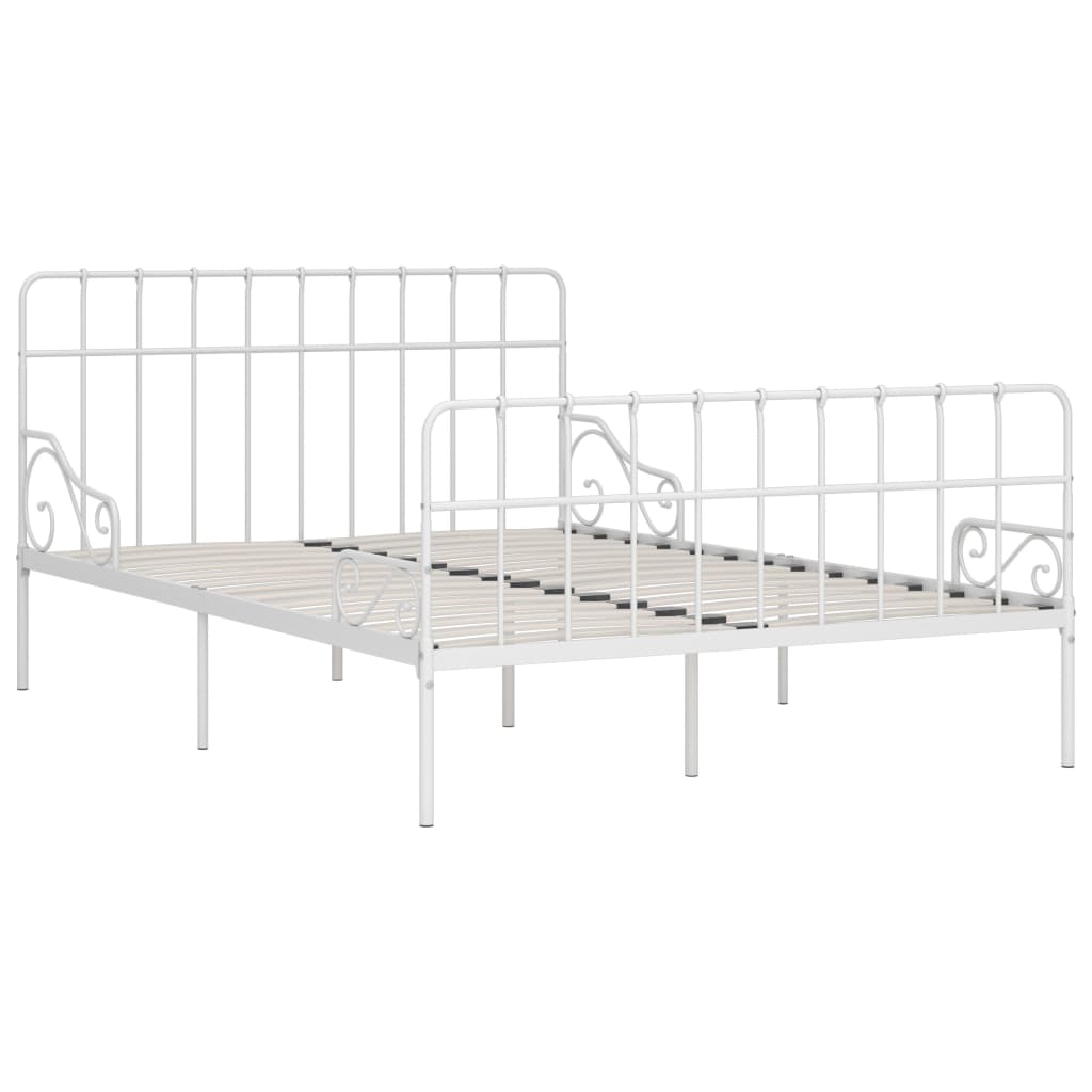 Bedframe met lattenbodem metaal wit 120x200 cm is nu te koop bij PeponiXL, paradijselijk wonen!