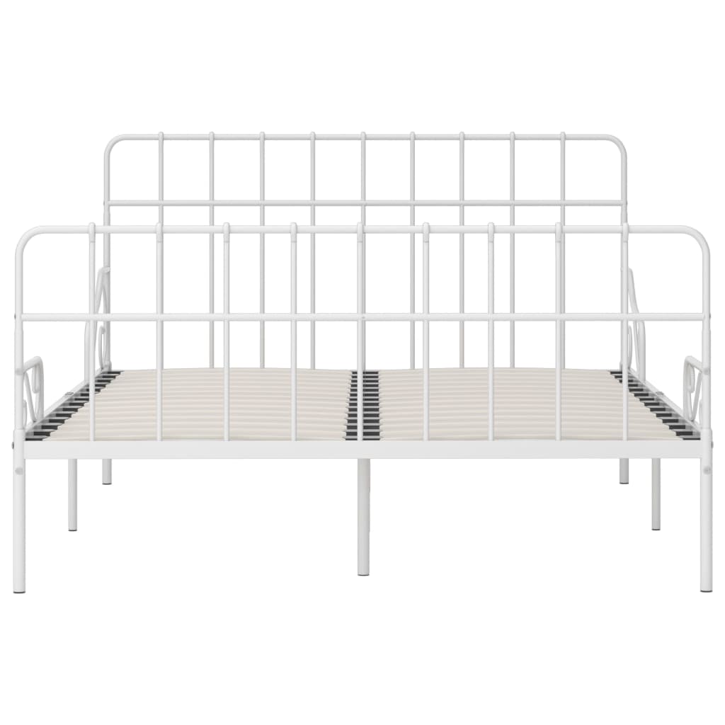 Bedframe met lattenbodem metaal wit 120x200 cm is nu te koop bij PeponiXL, paradijselijk wonen!