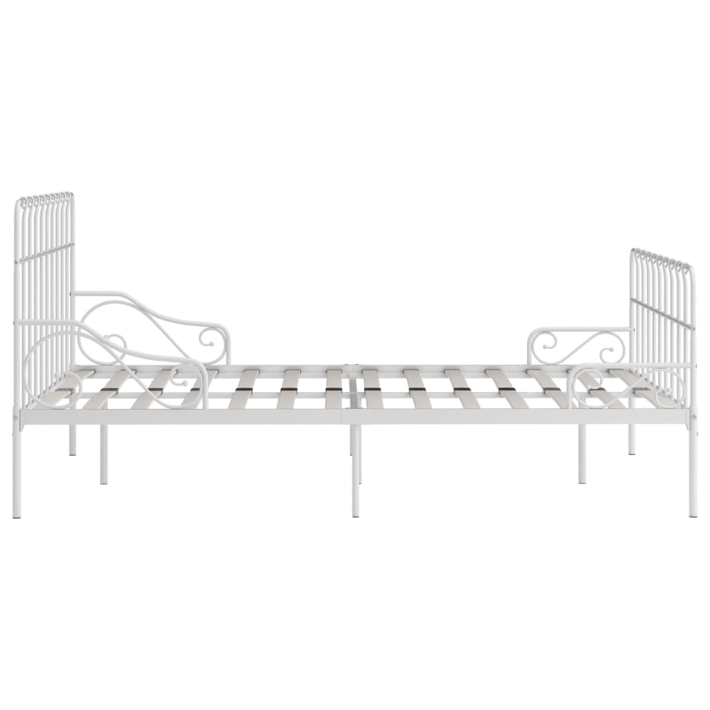 Bedframe met lattenbodem metaal wit 120x200 cm is nu te koop bij PeponiXL, paradijselijk wonen!