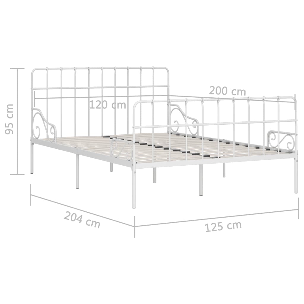 Bedframe met lattenbodem metaal wit 120x200 cm is nu te koop bij PeponiXL, paradijselijk wonen!