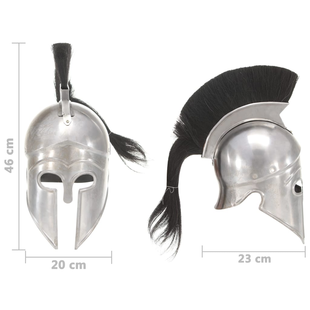Soldatenhelm Grieks replica LARP staal zilverkleurig is nu te koop bij PeponiXL, paradijselijk wonen!