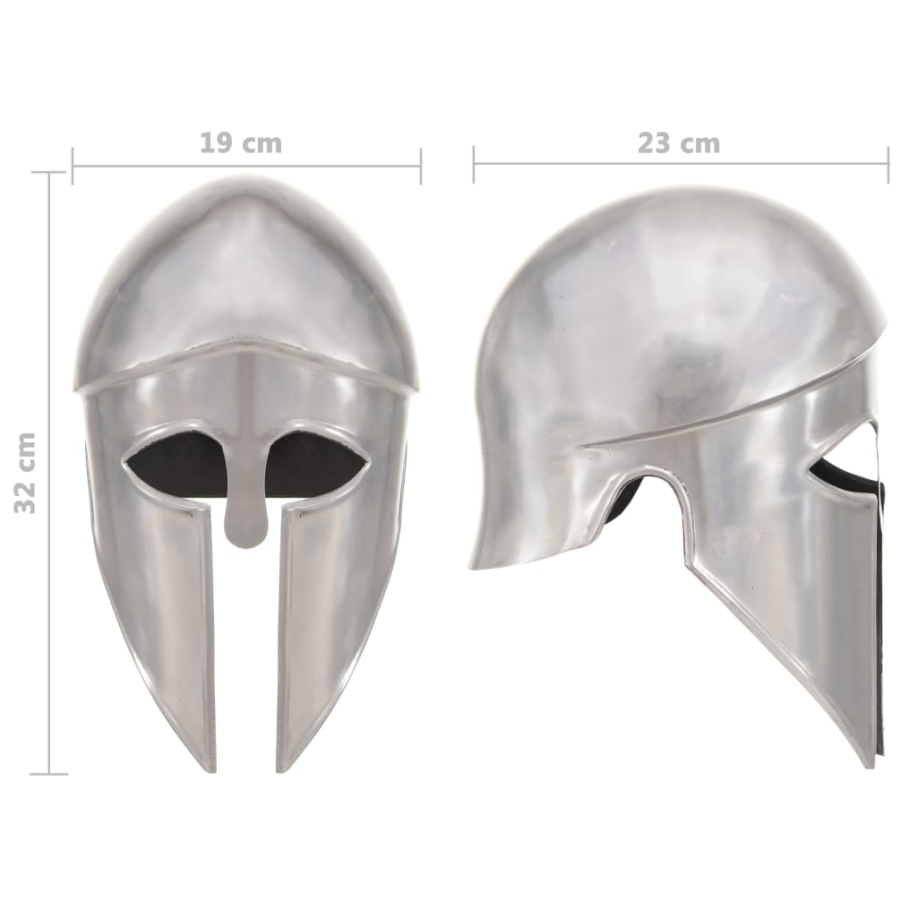 Soldatenhelm Grieks replica LARP staal zilverkleurig is nu te koop bij PeponiXL, paradijselijk wonen!