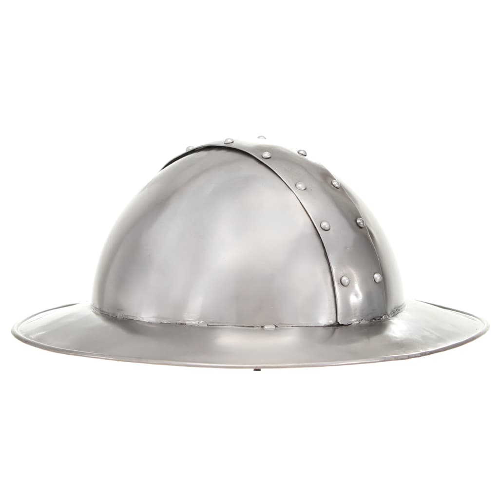 Ridderhelm middeleeuws replica LARP staal zilverkleurig is nu te koop bij PeponiXL, paradijselijk wonen!