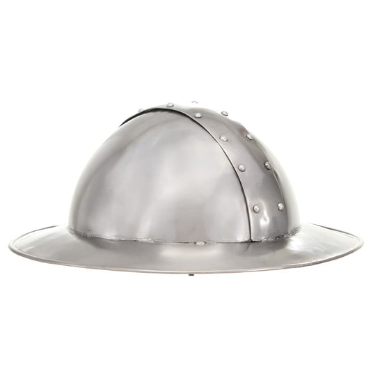 Ridderhelm middeleeuws replica LARP staal zilverkleurig is nu te koop bij PeponiXL, paradijselijk wonen!