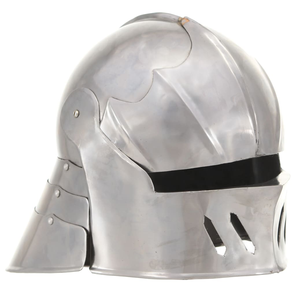 Ridderhelm middeleeuws replica LARP staal zilverkleurig is nu te koop bij PeponiXL, paradijselijk wonen!