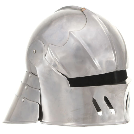 Ridderhelm middeleeuws replica LARP staal zilverkleurig is nu te koop bij PeponiXL, paradijselijk wonen!