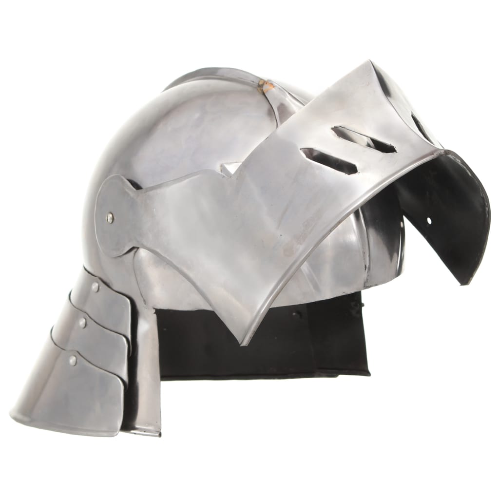 Ridderhelm middeleeuws replica LARP staal zilverkleurig is nu te koop bij PeponiXL, paradijselijk wonen!