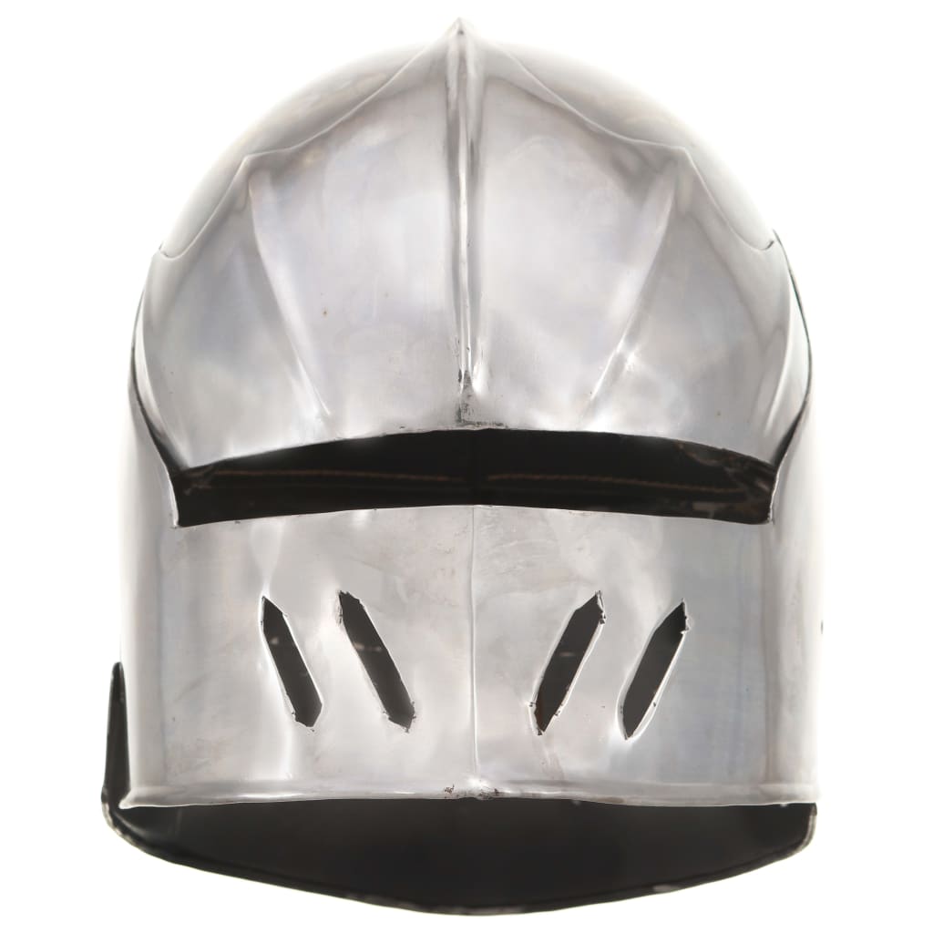 Ridderhelm middeleeuws replica LARP staal zilverkleurig is nu te koop bij PeponiXL, paradijselijk wonen!