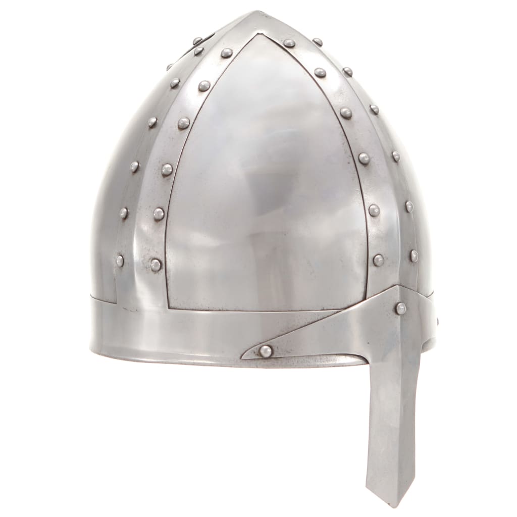 Ridderhelm middeleeuws replica LARP staal zilverkleurig is nu te koop bij PeponiXL, paradijselijk wonen!