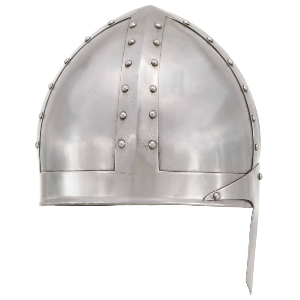 Ridderhelm middeleeuws replica LARP staal zilverkleurig is nu te koop bij PeponiXL, paradijselijk wonen!