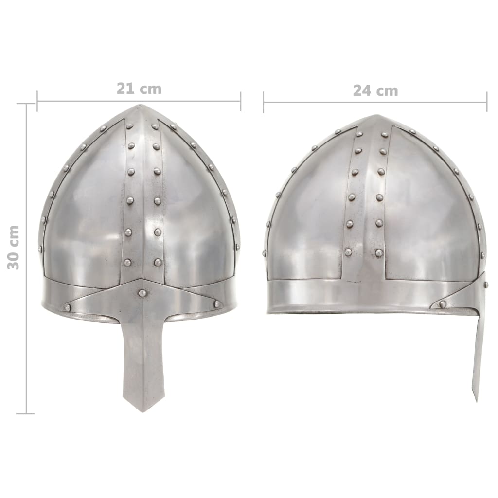 Ridderhelm middeleeuws replica LARP staal zilverkleurig is nu te koop bij PeponiXL, paradijselijk wonen!