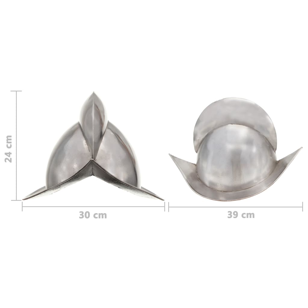 Ridderhelm middeleeuws replica LARP staal zilverkleurig is nu te koop bij PeponiXL, paradijselijk wonen!