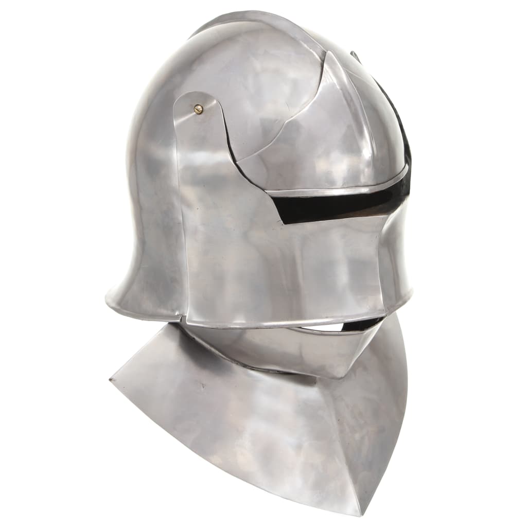 Ridderhelm middeleeuws replica LARP staal zilverkleurig is nu te koop bij PeponiXL, paradijselijk wonen!
