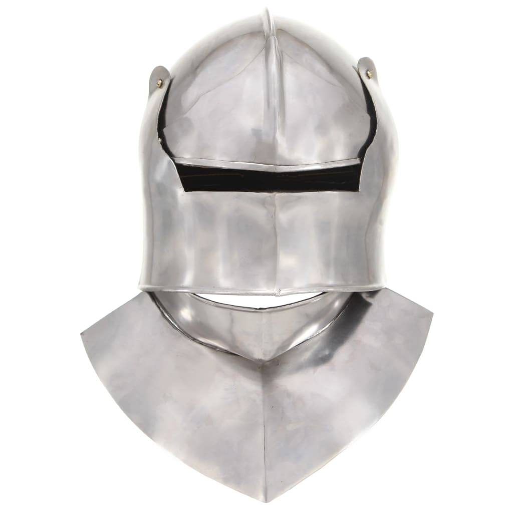 Ridderhelm middeleeuws replica LARP staal zilverkleurig is nu te koop bij PeponiXL, paradijselijk wonen!