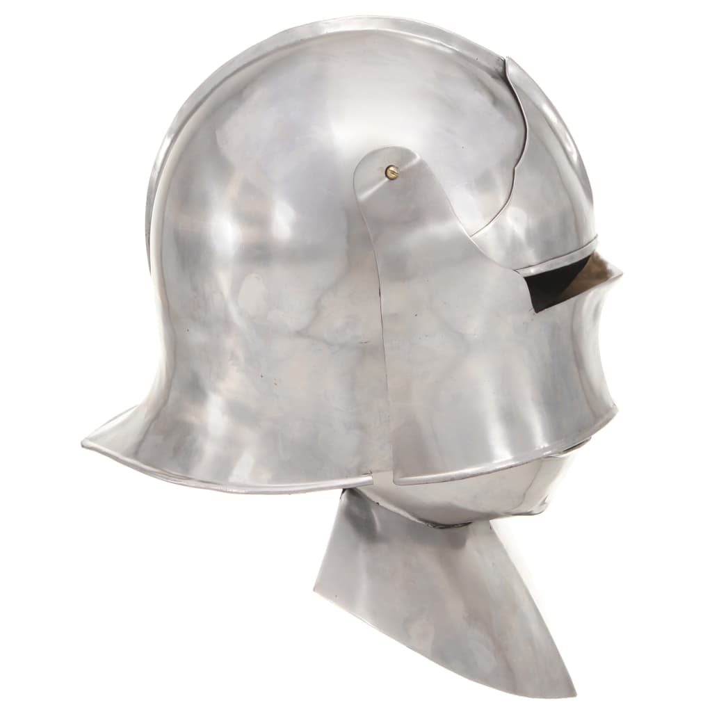 Ridderhelm middeleeuws replica LARP staal zilverkleurig is nu te koop bij PeponiXL, paradijselijk wonen!