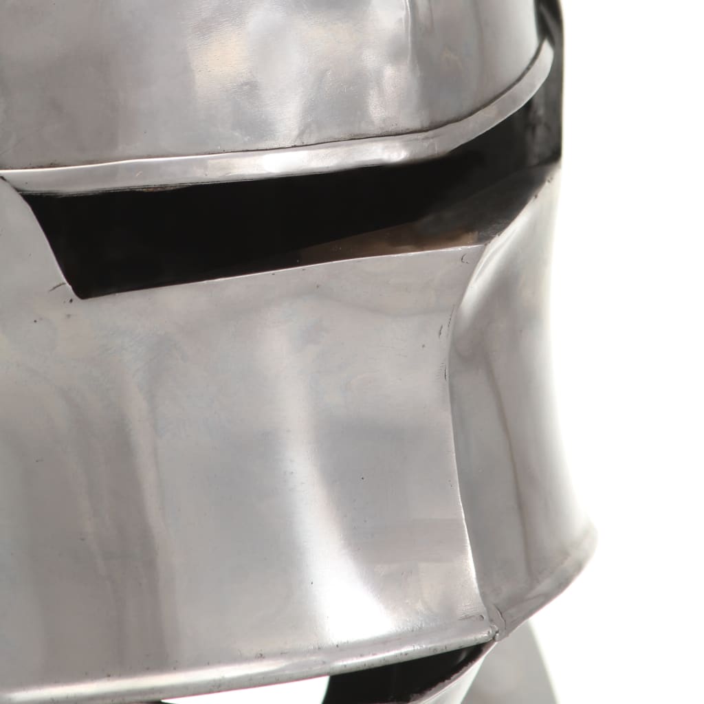 Ridderhelm middeleeuws replica LARP staal zilverkleurig is nu te koop bij PeponiXL, paradijselijk wonen!