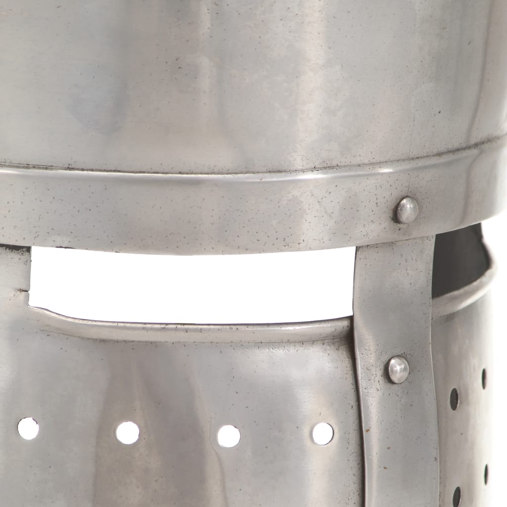 Ridderhelm middeleeuws replica LARP staal zilverkleurig is nu te koop bij PeponiXL, paradijselijk wonen!