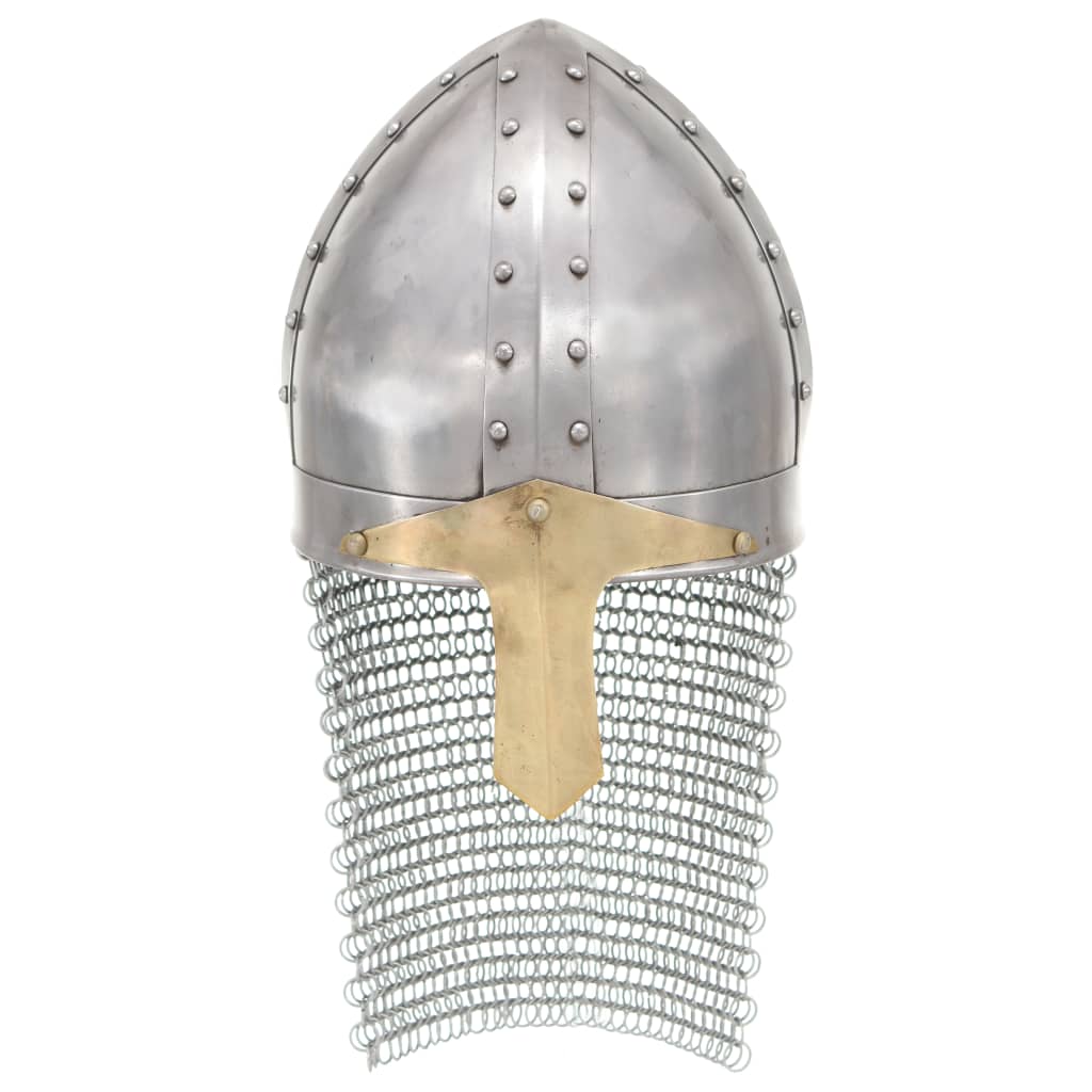 Kruisvaardershelm replica LARP staal zilverkleurig is nu te koop bij PeponiXL, paradijselijk wonen!