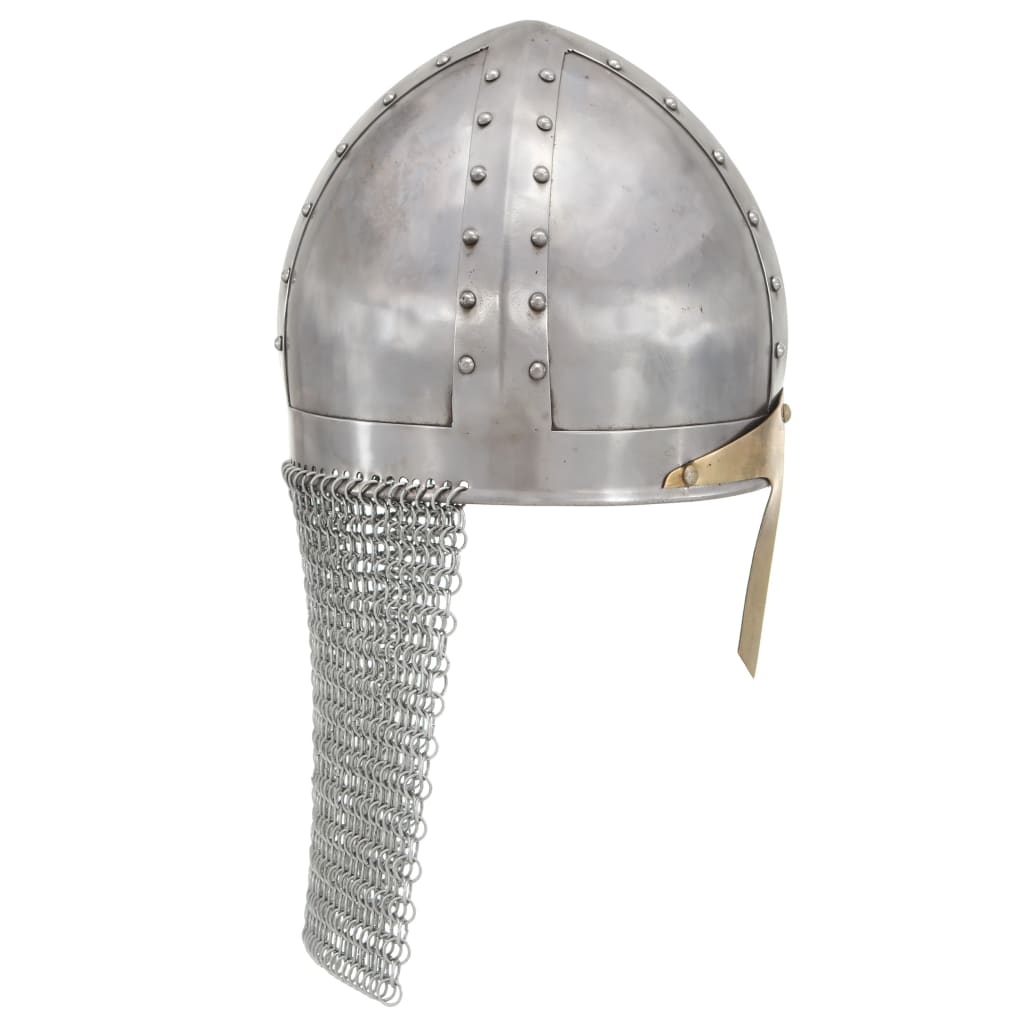 Kruisvaardershelm replica LARP staal zilverkleurig is nu te koop bij PeponiXL, paradijselijk wonen!