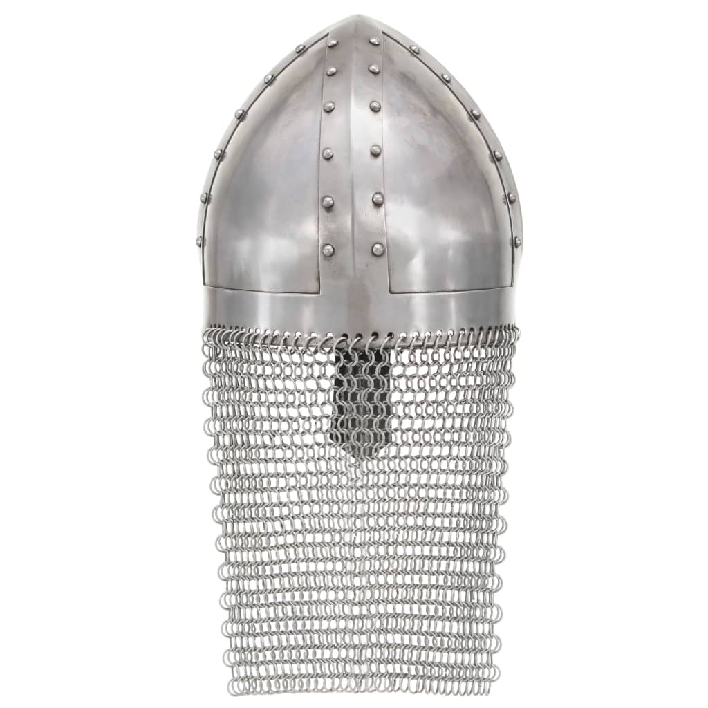 Kruisvaardershelm replica LARP staal zilverkleurig is nu te koop bij PeponiXL, paradijselijk wonen!