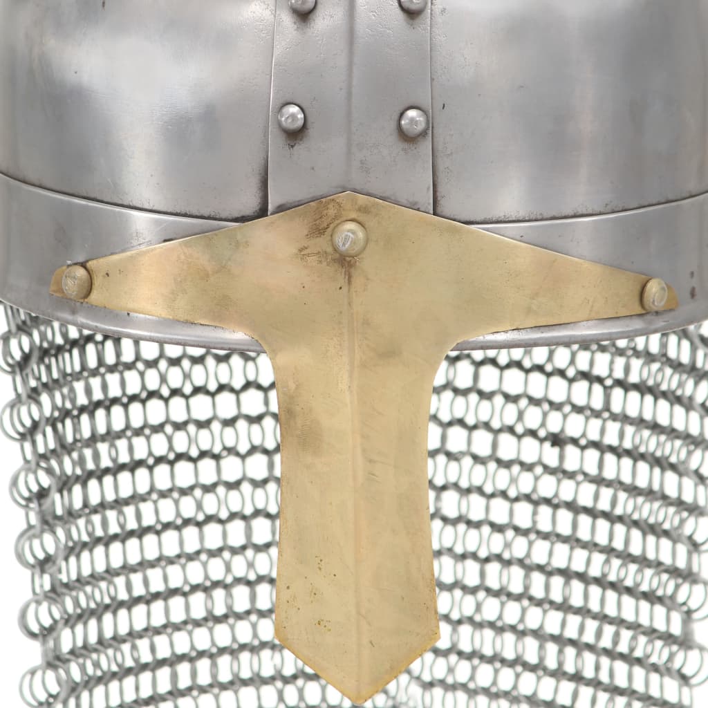 Kruisvaardershelm replica LARP staal zilverkleurig is nu te koop bij PeponiXL, paradijselijk wonen!