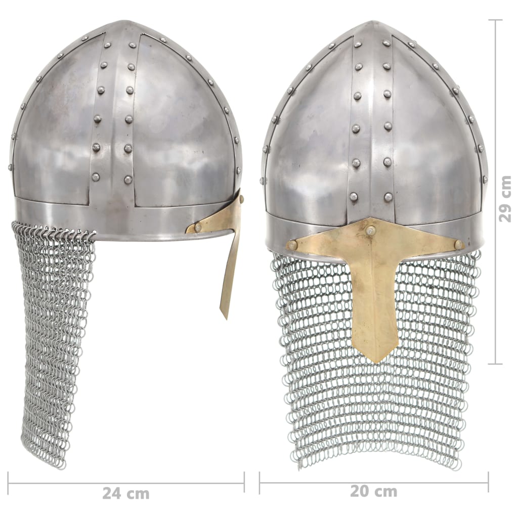 Kruisvaardershelm replica LARP staal zilverkleurig is nu te koop bij PeponiXL, paradijselijk wonen!