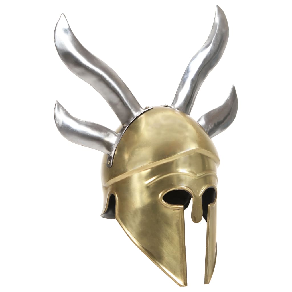 Soldatenhelm Grieks replica LARP staal messingkleurig is nu te koop bij PeponiXL, paradijselijk wonen!
