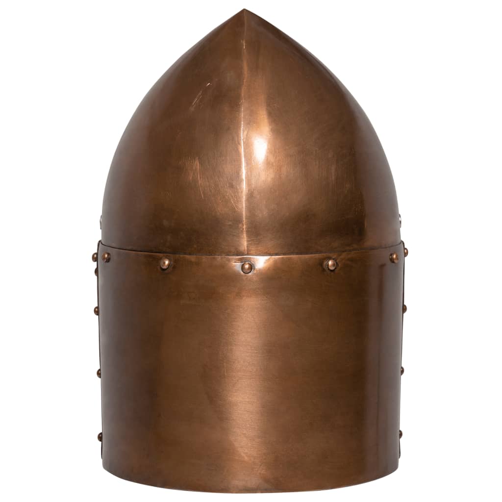Ridderhelm middeleeuws replica LARP staal koperkleurig is nu te koop bij PeponiXL, paradijselijk wonen!