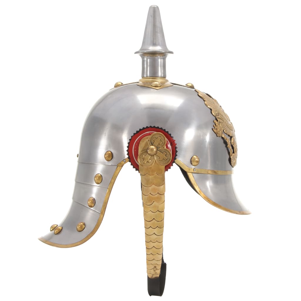 Pickelhaube Germaans replica LARP staal zilverkleurig is nu te koop bij PeponiXL, paradijselijk wonen!