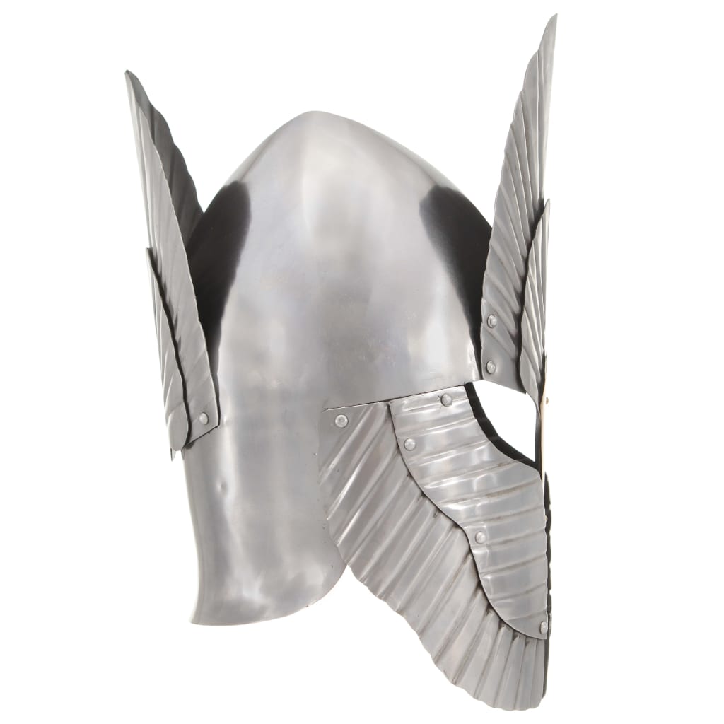 Ridderhelm middeleeuws replica LARP staal zilverkleurig is nu te koop bij PeponiXL, paradijselijk wonen!
