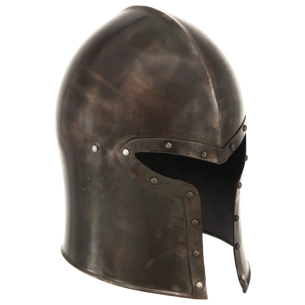 Ridderhelm middeleeuws replica LARP staal zilverkleurig is nu te koop bij PeponiXL, paradijselijk wonen!