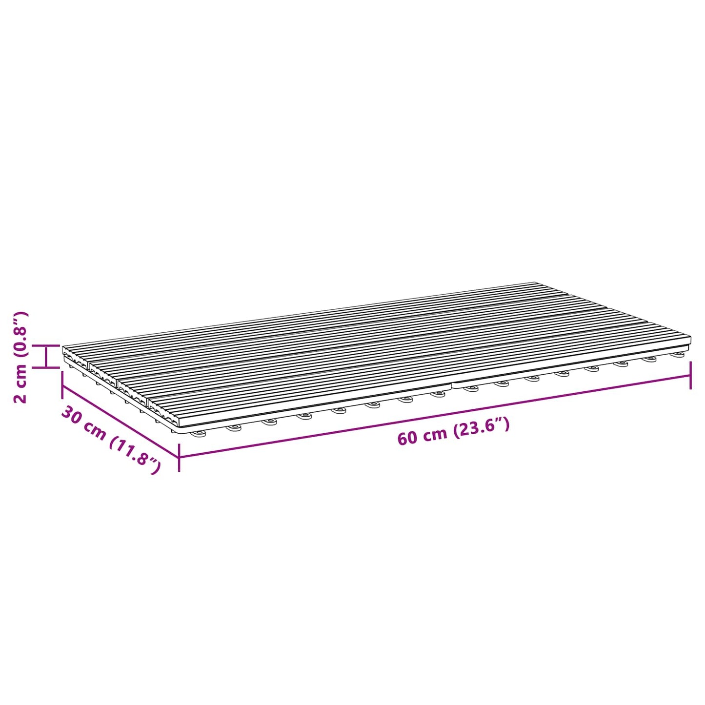 Terras Tegel 6 pcs Bruin 60 x 30 cm WPC is nu te koop bij PeponiXL, paradijselijk wonen!
