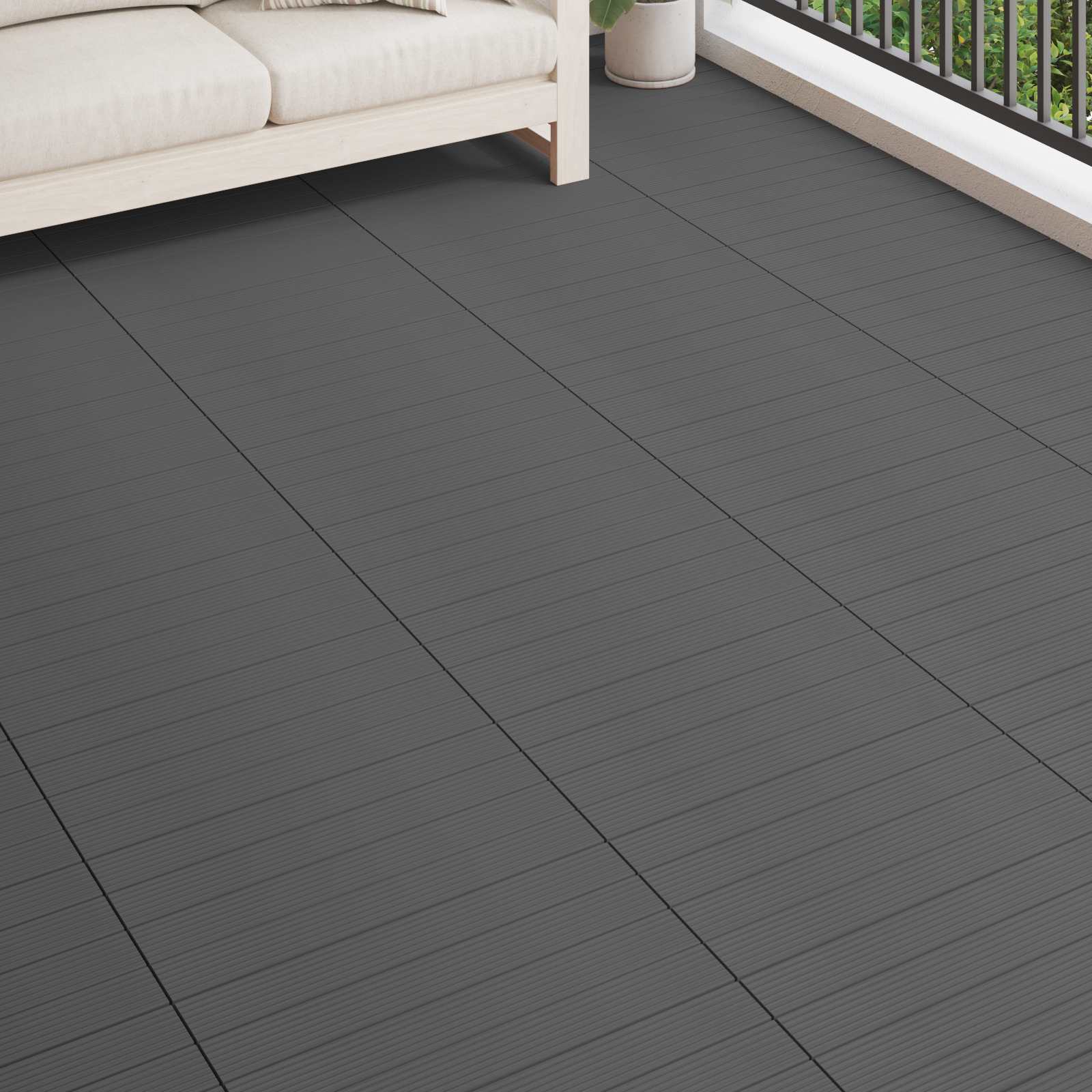 Terras Tegel 6 pcs Grijs 60 x 30 cm WPC is nu te koop bij PeponiXL, paradijselijk wonen!