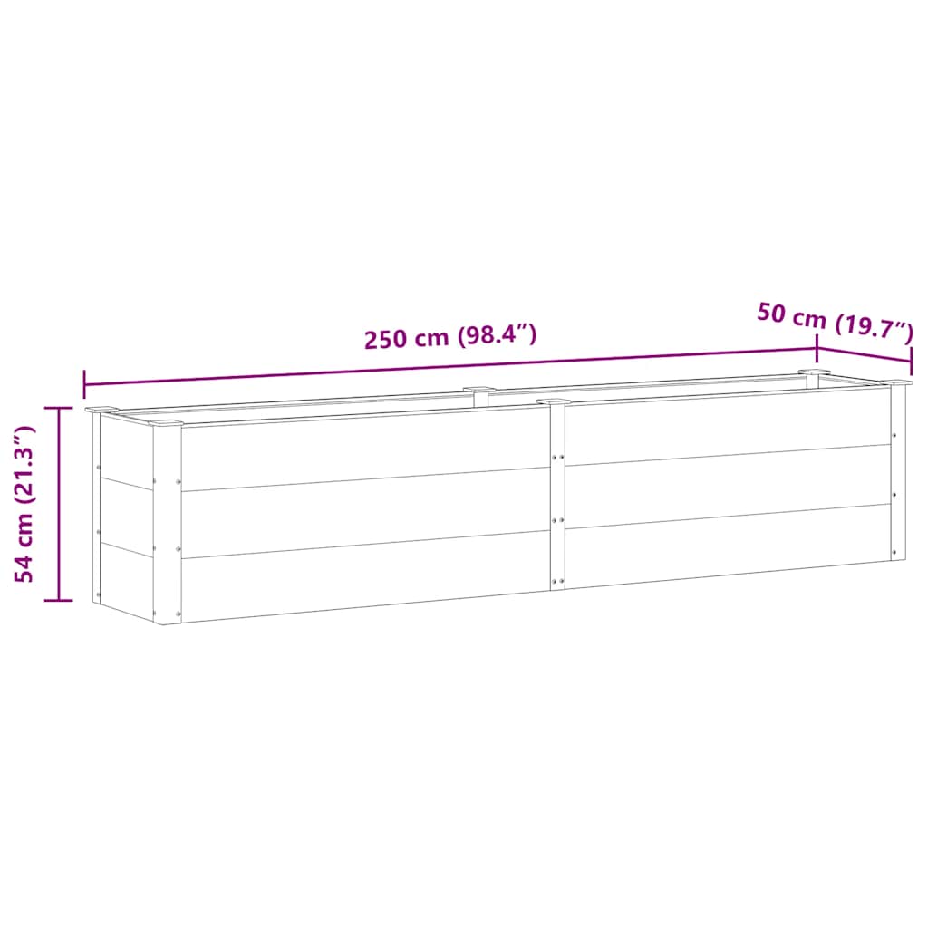 Plantenbak verhoogd 250x50x54 cm HKC grijs is nu te koop bij PeponiXL, paradijselijk wonen!