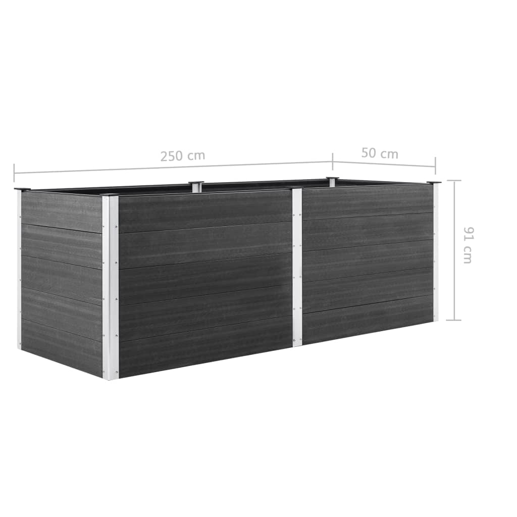Plantenbak verhoogd 250x50x91 cm HKC grijs is nu te koop bij PeponiXL, paradijselijk wonen!