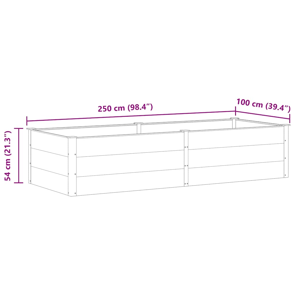 Plantenbak verhoogd 250x100x54 cm HKC grijs is nu te koop bij PeponiXL, paradijselijk wonen!