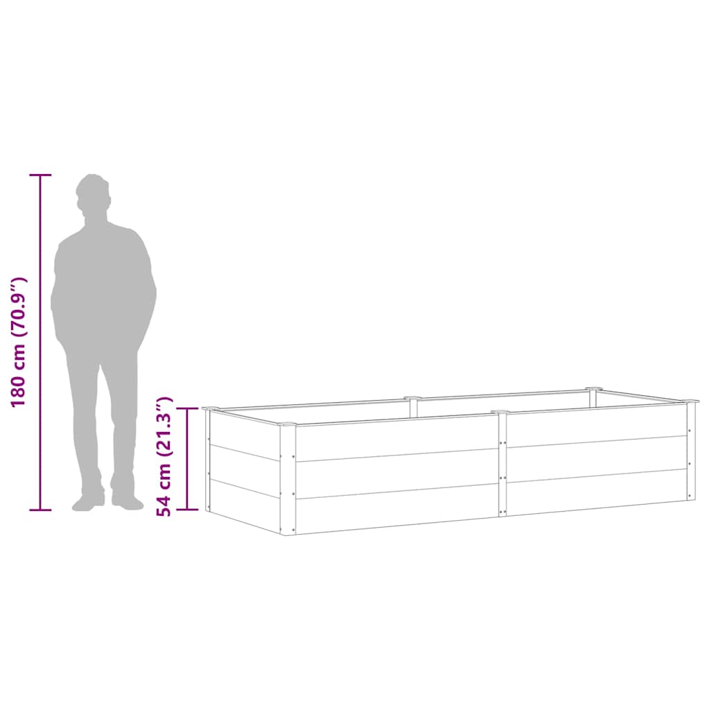 Plantenbak verhoogd 250x100x54 cm HKC grijs is nu te koop bij PeponiXL, paradijselijk wonen!
