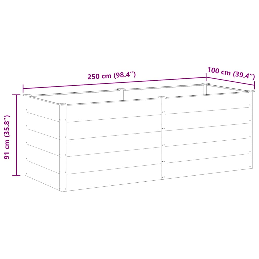 Plantenbak verhoogd 250x100x91 cm HKC grijs is nu te koop bij PeponiXL, paradijselijk wonen!