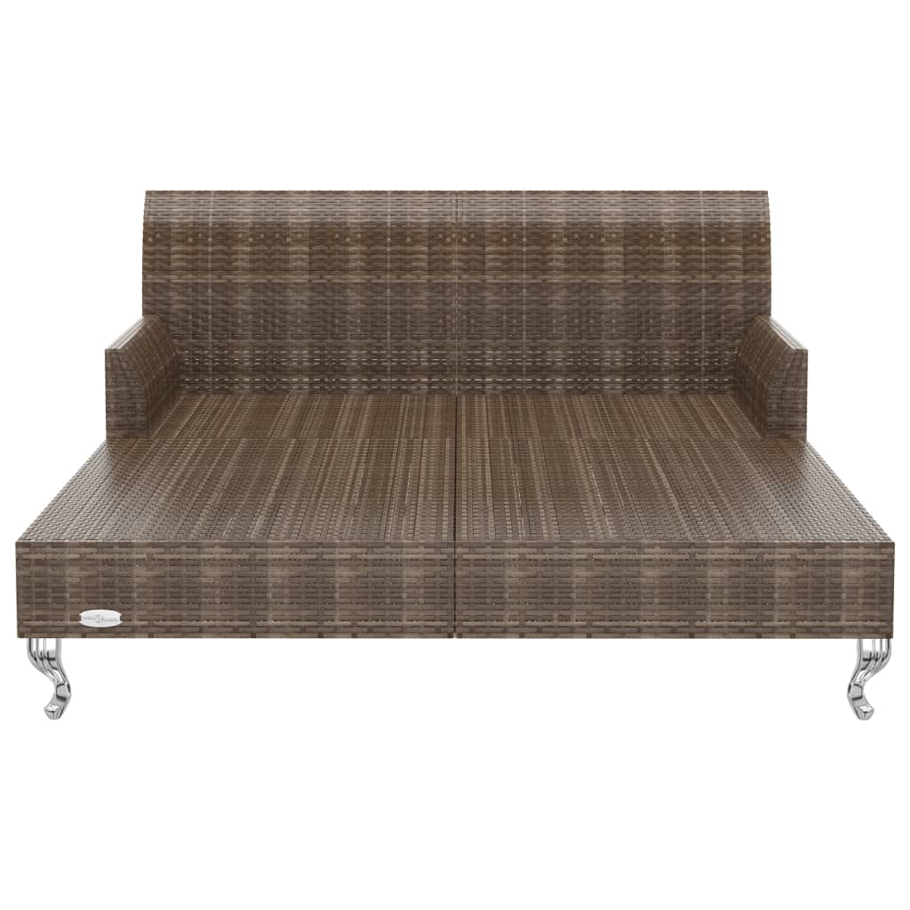 Ligbed met kussens 2-persoons poly rattan bruin is nu te koop bij PeponiXL, paradijselijk wonen!