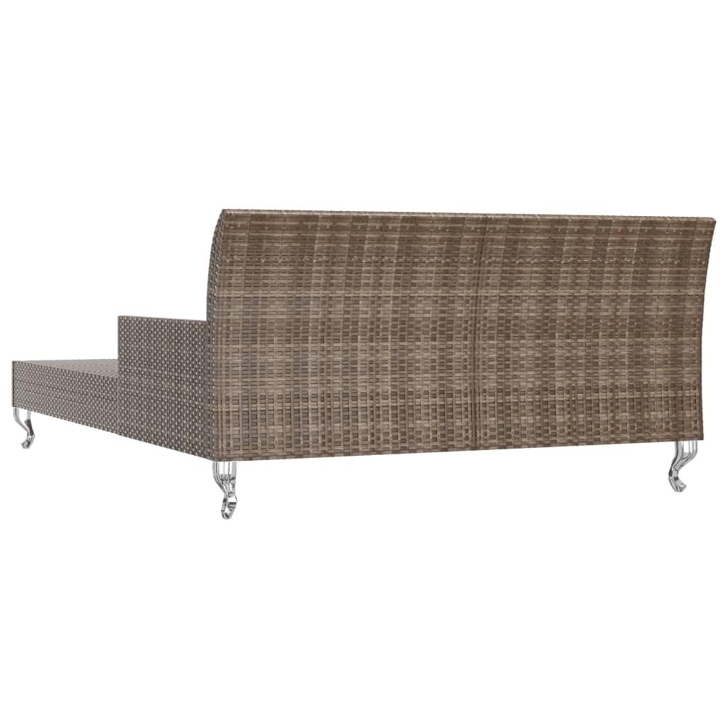 Ligbed met kussens 2-persoons poly rattan bruin is nu te koop bij PeponiXL, paradijselijk wonen!