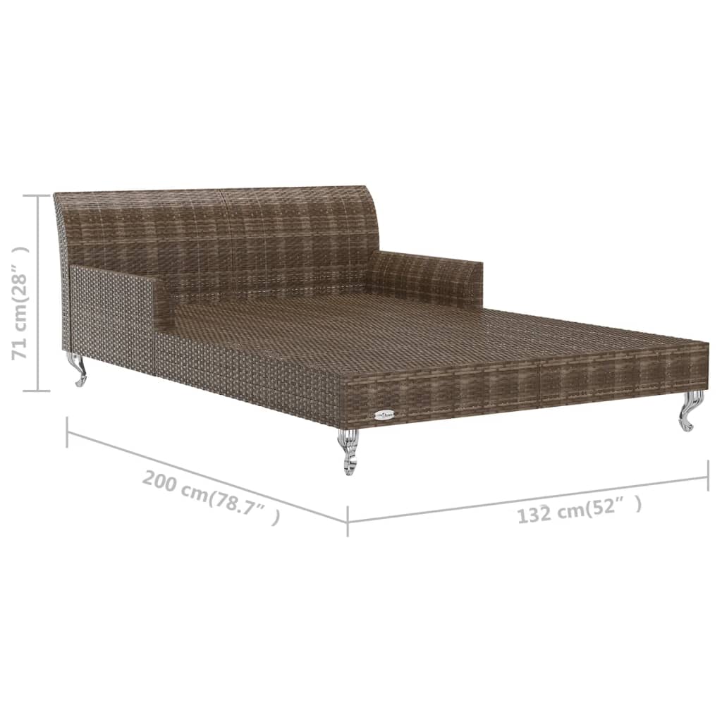 Ligbed met kussens 2-persoons poly rattan bruin is nu te koop bij PeponiXL, paradijselijk wonen!