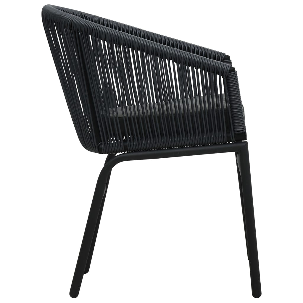 Tuinstoelen 2 st PE-rattan zwart is nu te koop bij PeponiXL, paradijselijk wonen!