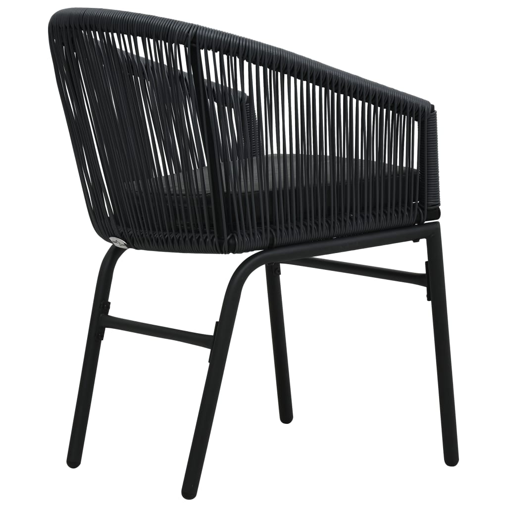 Tuinstoelen 2 st PE-rattan zwart is nu te koop bij PeponiXL, paradijselijk wonen!