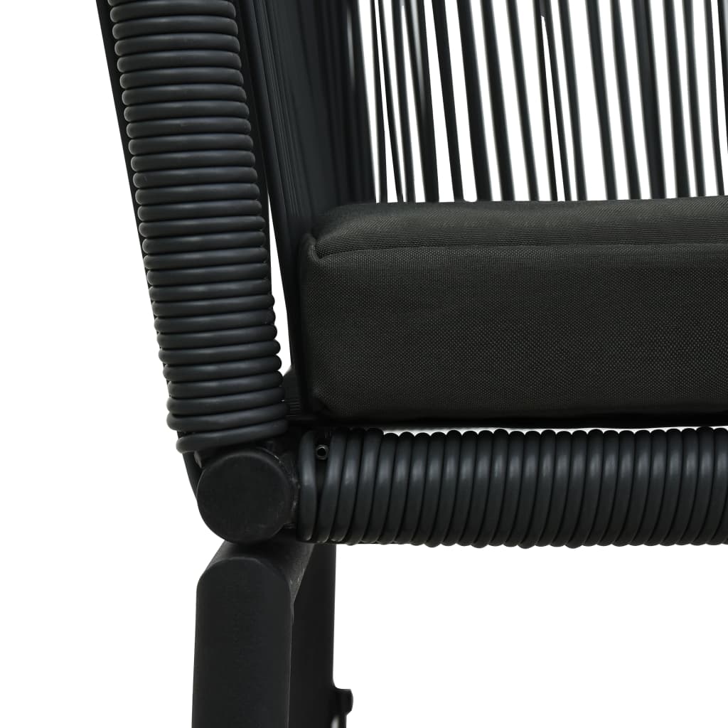 Tuinstoelen 2 st PE-rattan zwart is nu te koop bij PeponiXL, paradijselijk wonen!
