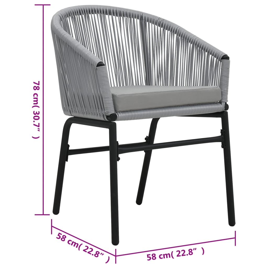Tuinstoelen 2 st PE-rattan antracietkleurig is nu te koop bij PeponiXL, paradijselijk wonen!