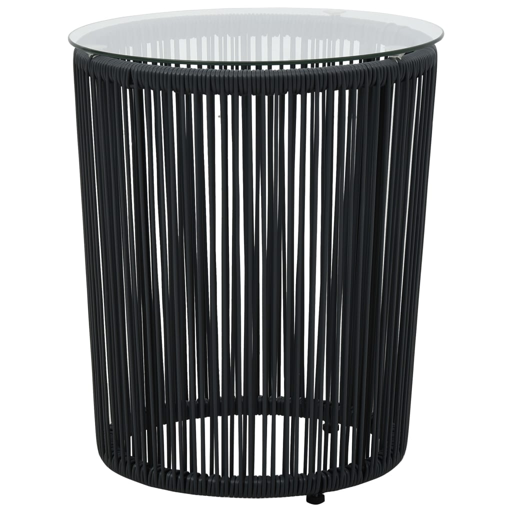 3-delige Bistroset met kussens PE-rattan zwart is nu te koop bij PeponiXL, paradijselijk wonen!