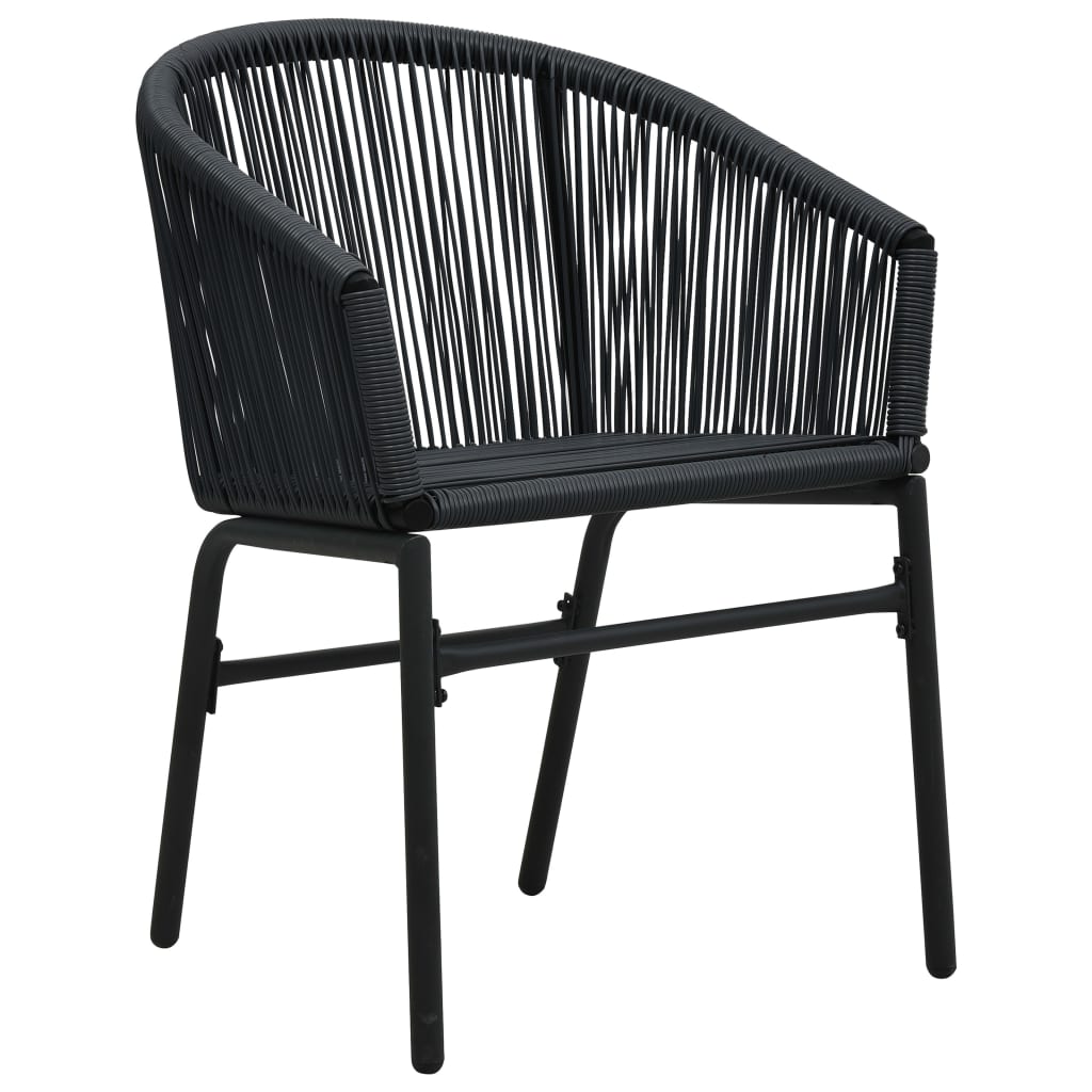 3-delige Bistroset met kussens PE-rattan zwart is nu te koop bij PeponiXL, paradijselijk wonen!