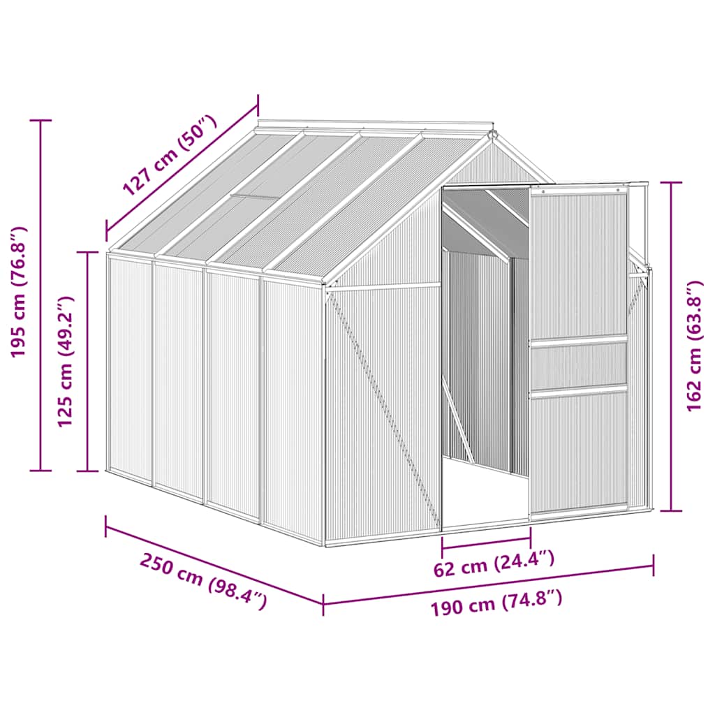 Tuinkas 4,75 m² aluminium antracietkleurig is nu te koop bij PeponiXL, paradijselijk wonen!