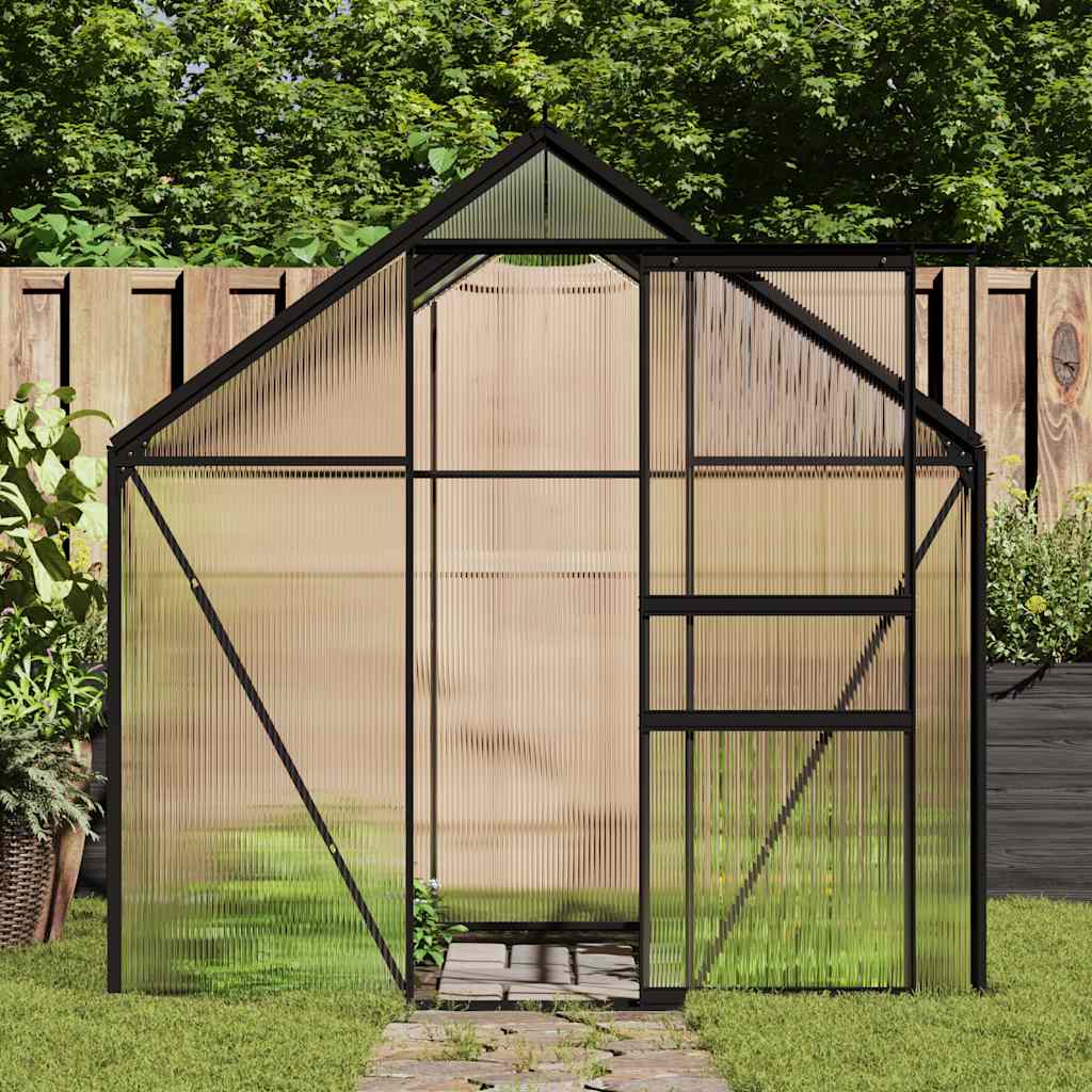 Tuinkas met basisframe 4,75 m² aluminium antracietkleurig is nu te koop bij PeponiXL, paradijselijk wonen!